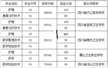 自贡卫生学校招生计划